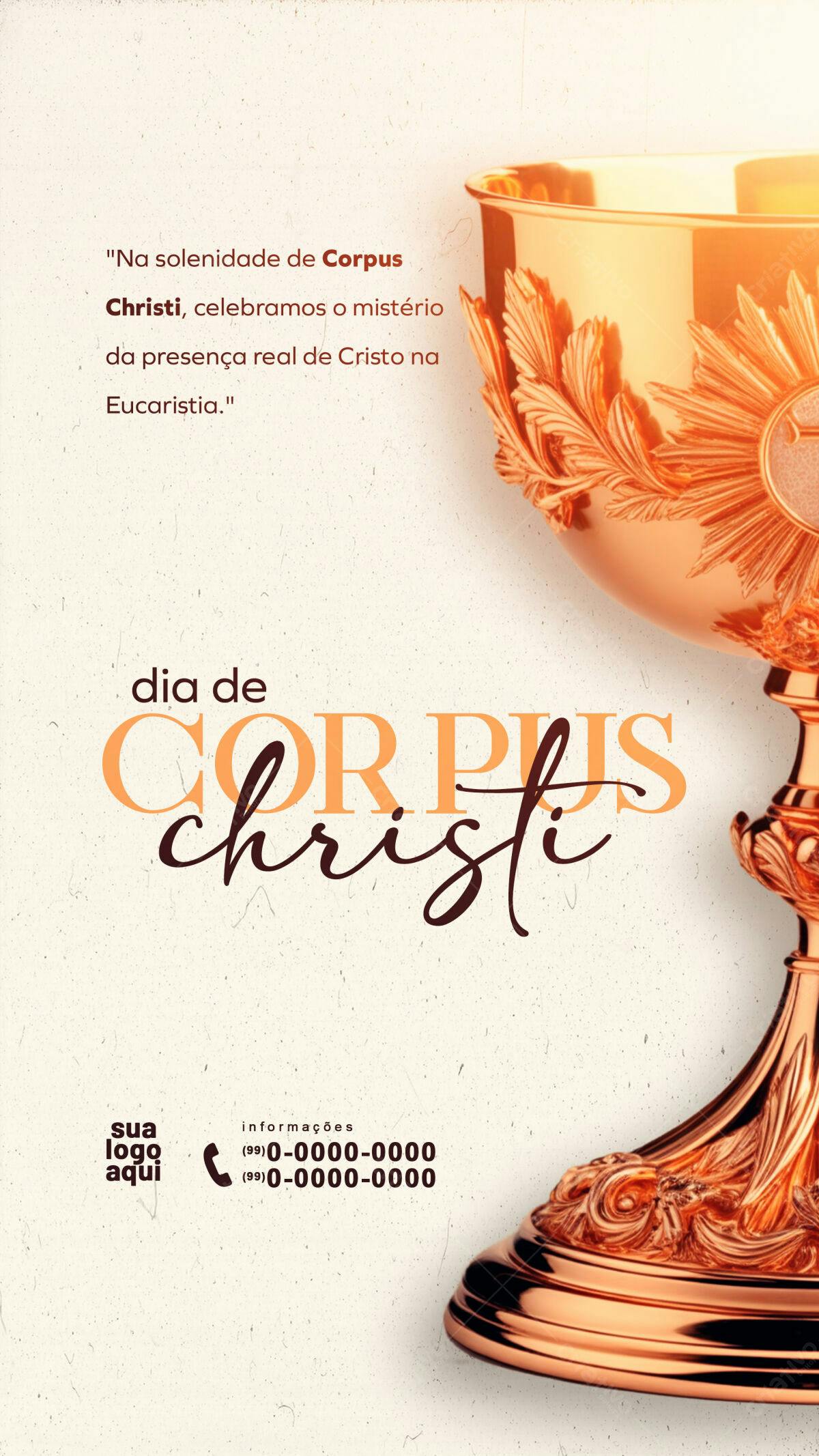 Flyer para Dia de Corpus Christi PSD Editável