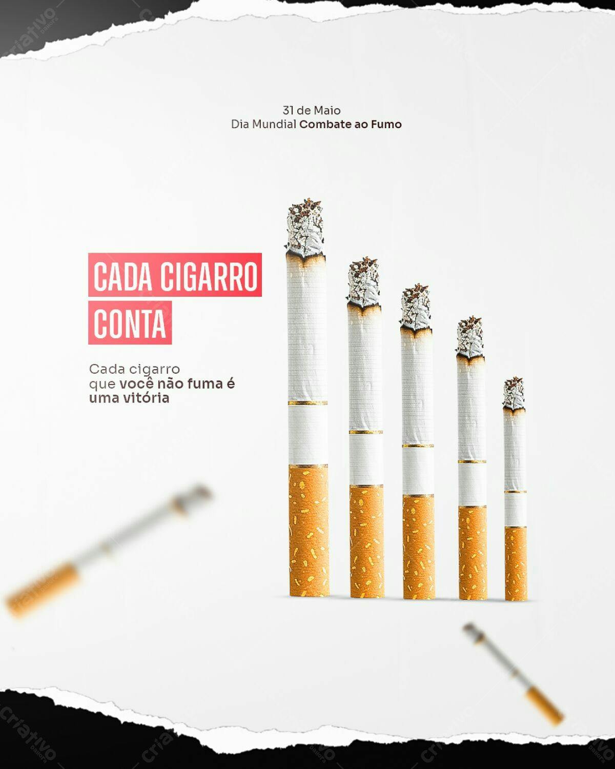 Flyer Dia Mundial sem Tabaco PSD Editável