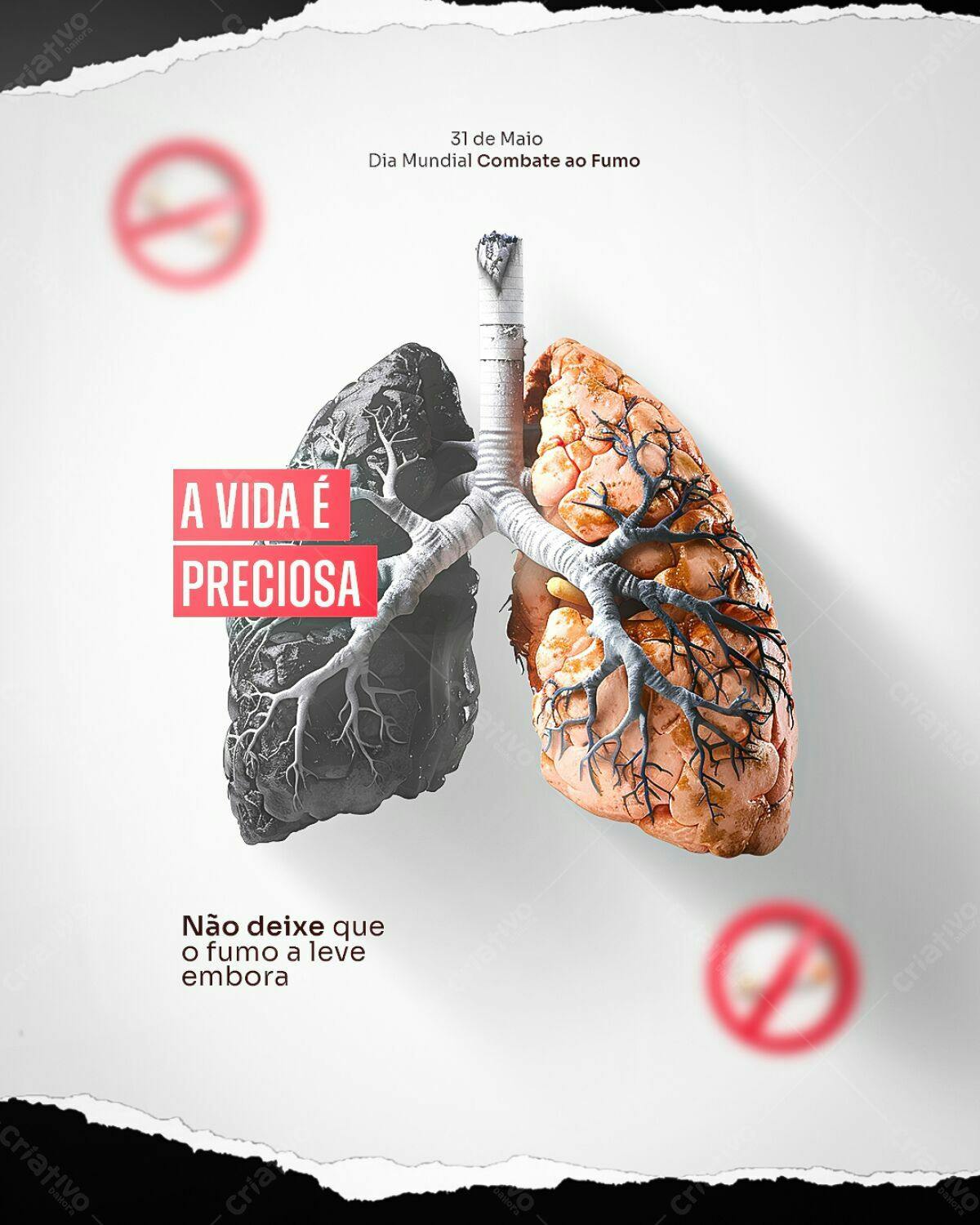 Flyer Dia Mundial sem Tabaco PSD Editável