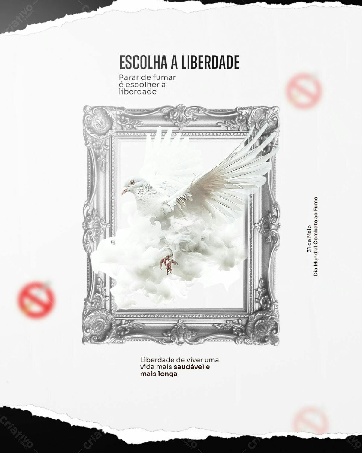 Flyer Dia Mundial Sem Tabaco PSD Editável