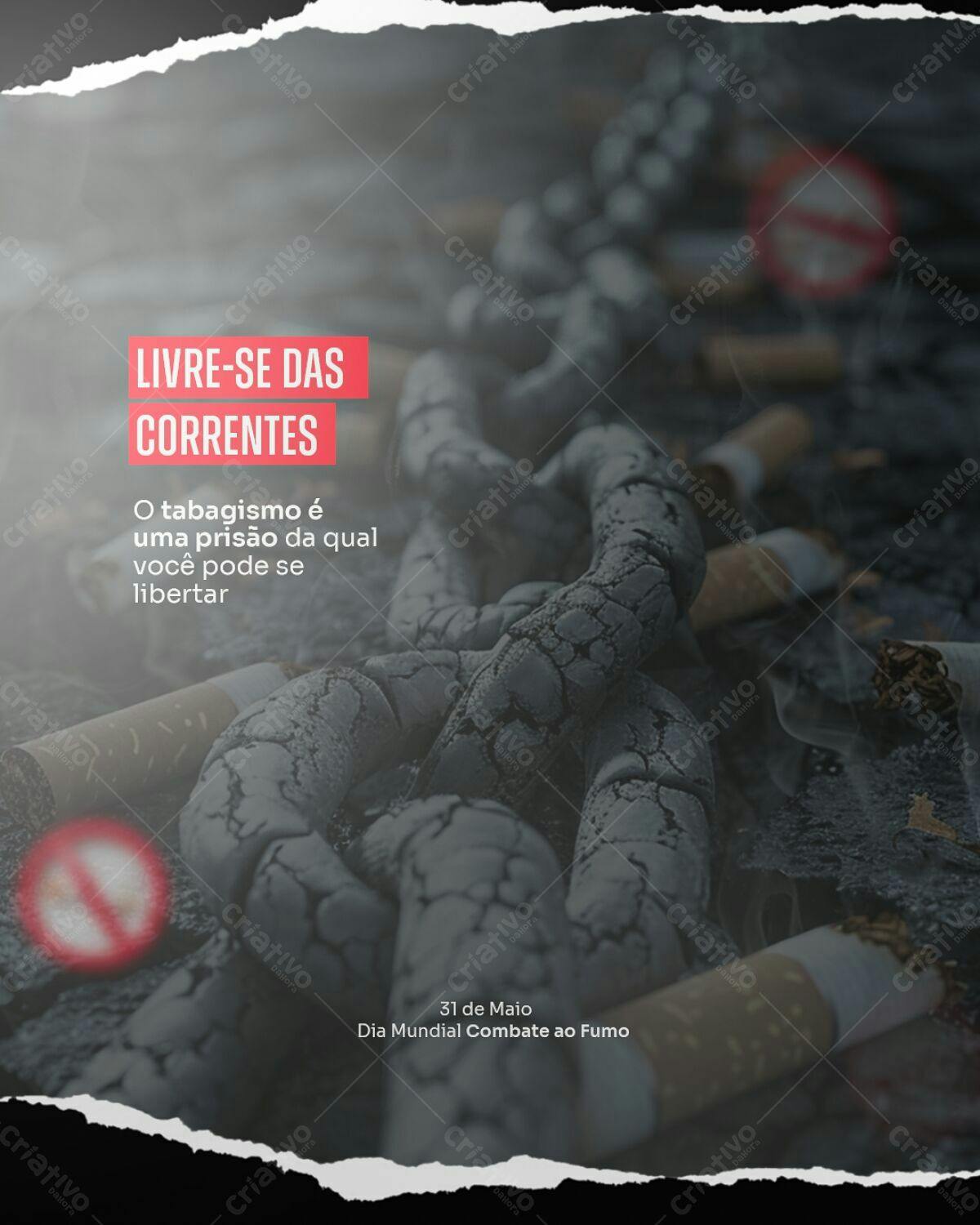 Poster Dia Mundial Sem Tabaco PSD Editável