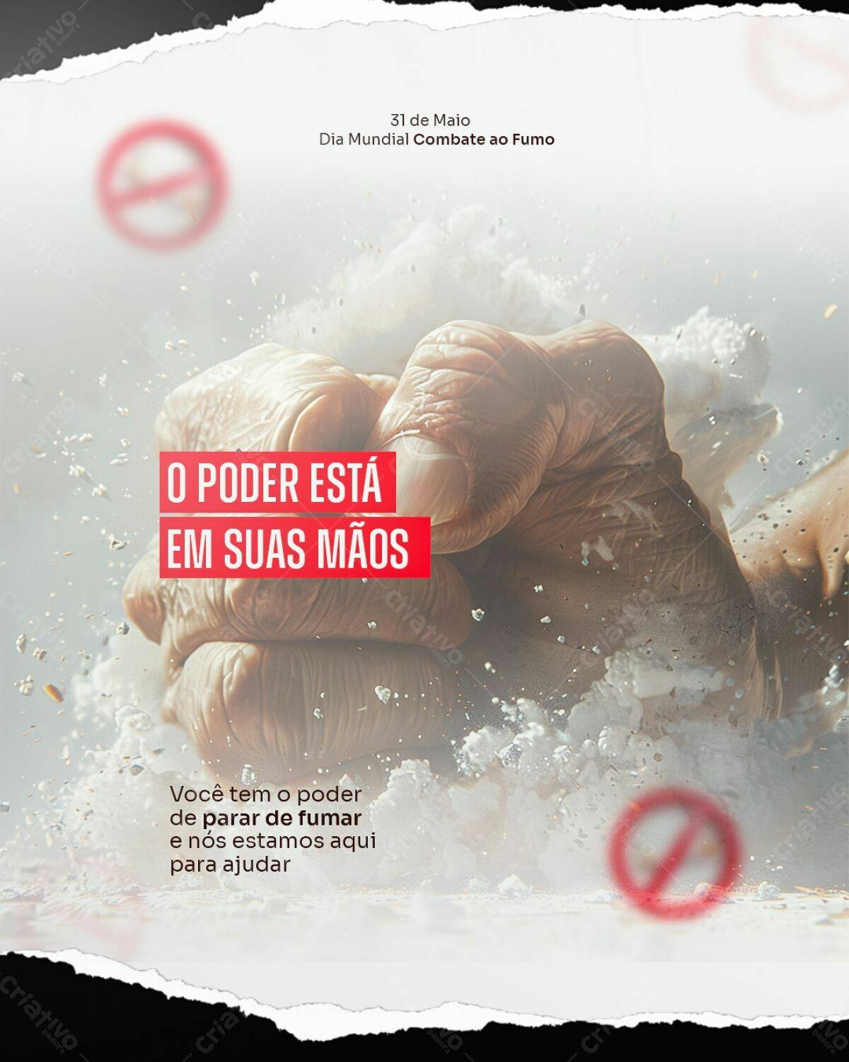 PSD para o Dia Mundial sem Tabaco Editável