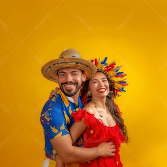 Casal de festa junina