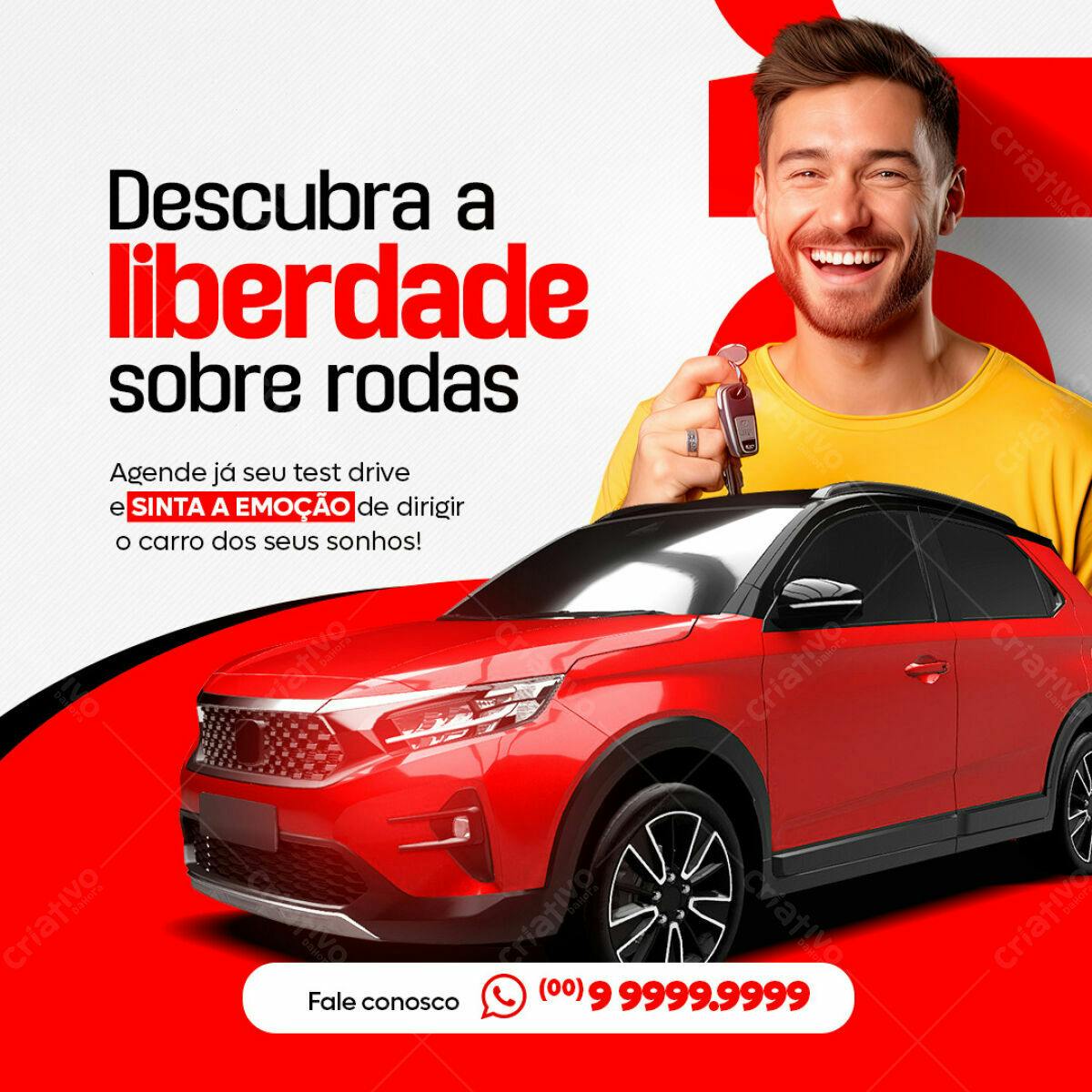 Banner Carro Vermelho Test Drive PSD Editável