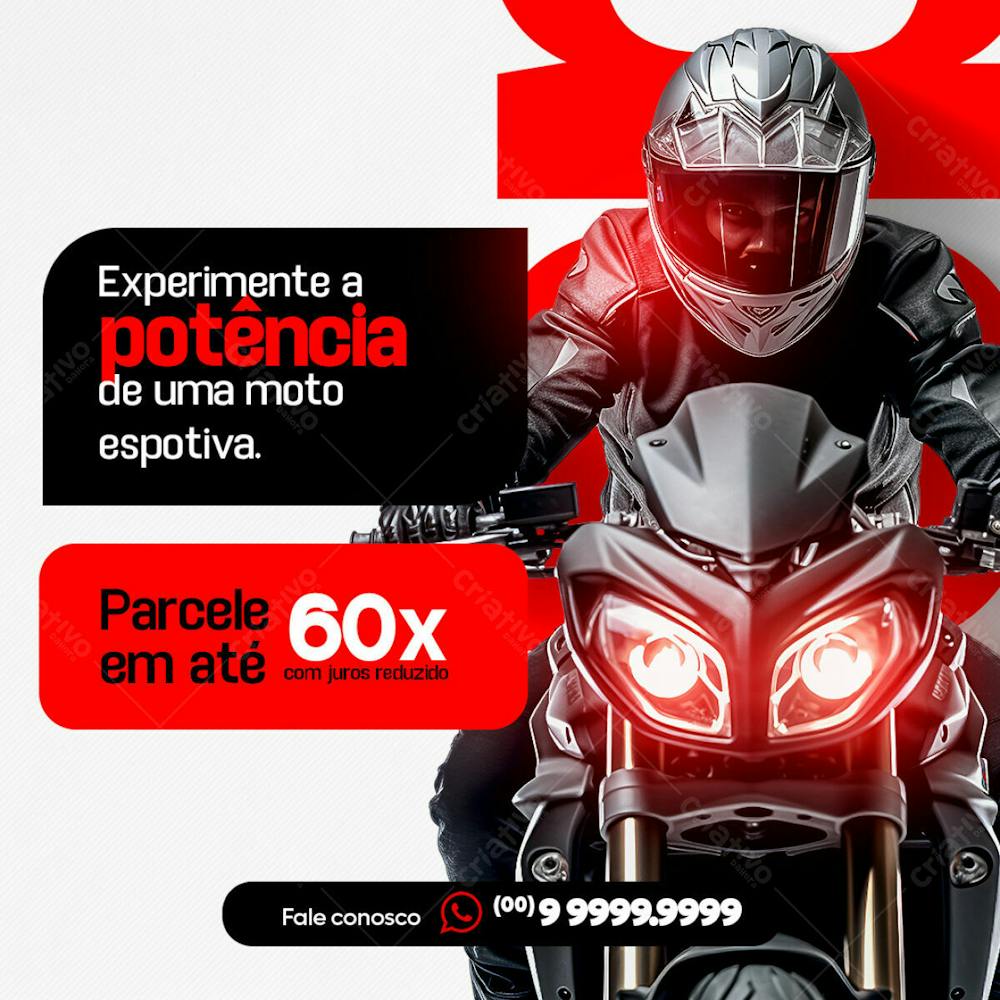 Moto Esportiva Social Media Concessionária Psd Editável