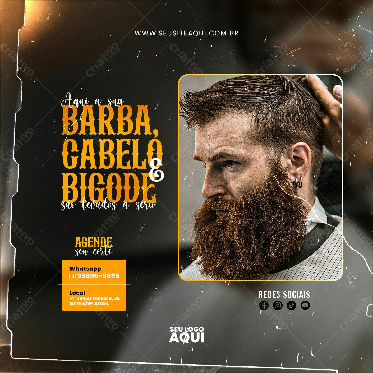 Flyer para Barbearia PSD Editável