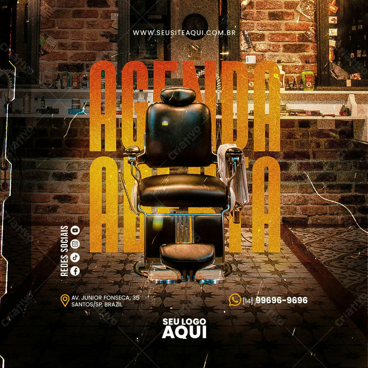 Flyer para Barbearia PSD Editável