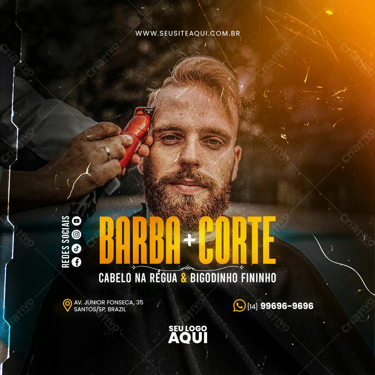 Flyer Barbearia PSD Editável