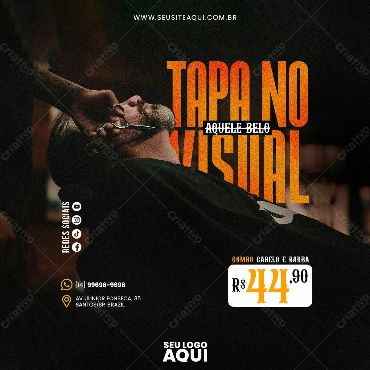 Flyer Promoção Barba e Cabelo PSD Editável