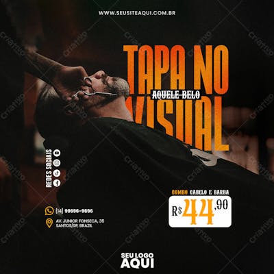Feed Quadrado Barbeiro, Barbearia, Cabeleleiro