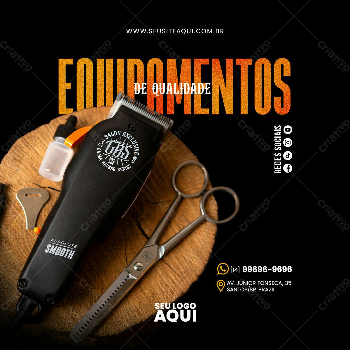 Post para Barbearia PSD Editável