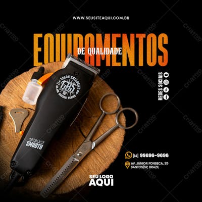 Feed Quadrado Barbeiro, Barbearia, Cabeleleiro
