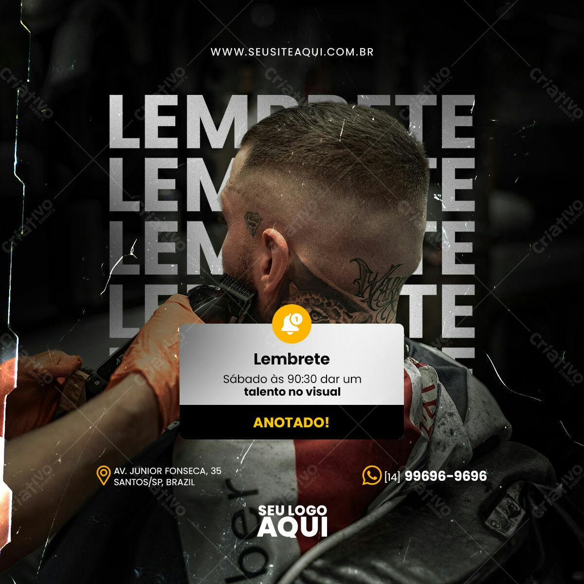 Post para Barbearia PSD Editável