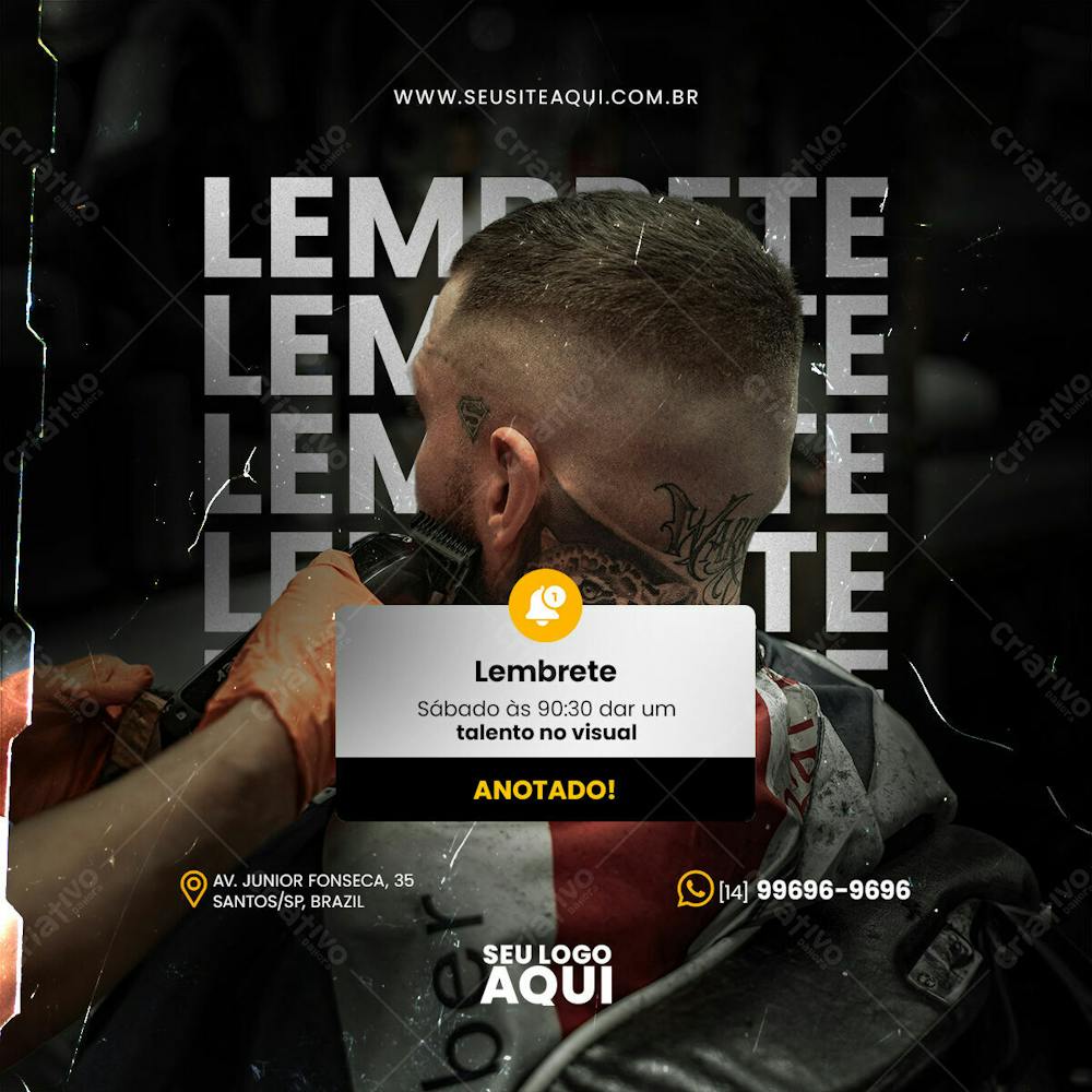 Feed Quadrado Barbeiro, Barbearia, Cabeleleiro