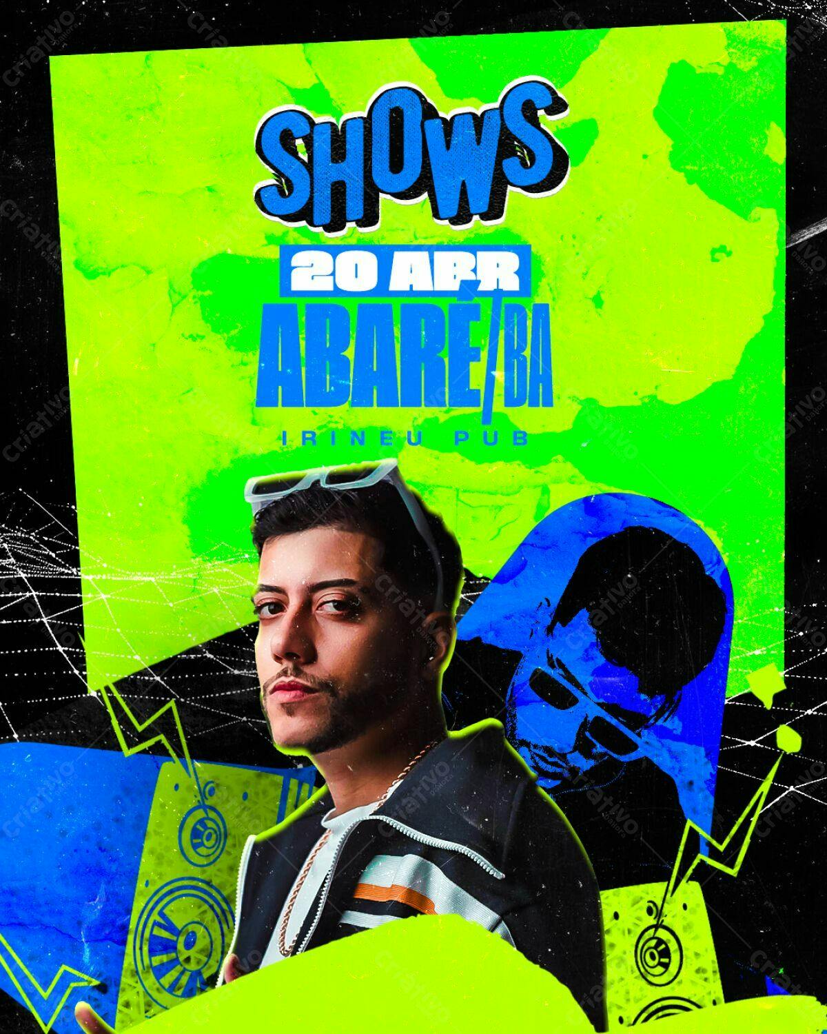 Flyer para Show Musical em Pub PSD Editável