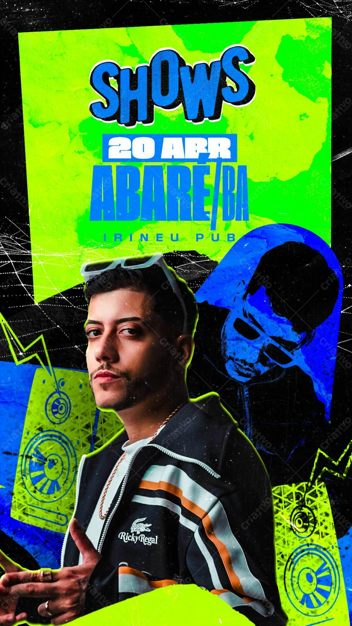 Flyer para Show Musical com Irineu Pub PSD Editável