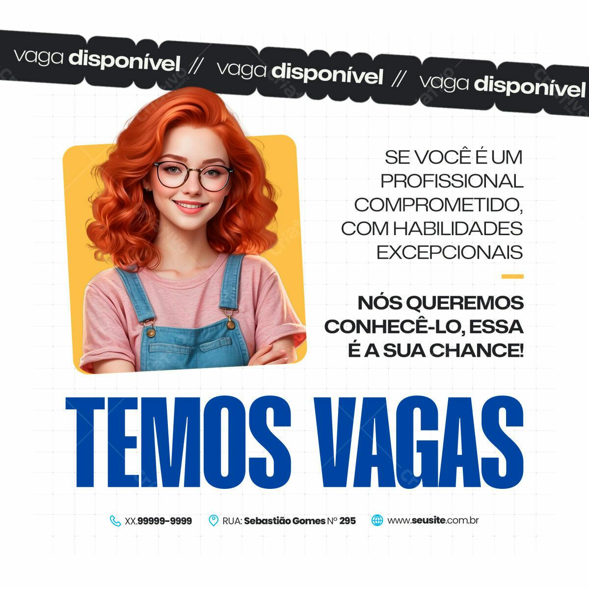 Postagem de Vagas PSD Editável