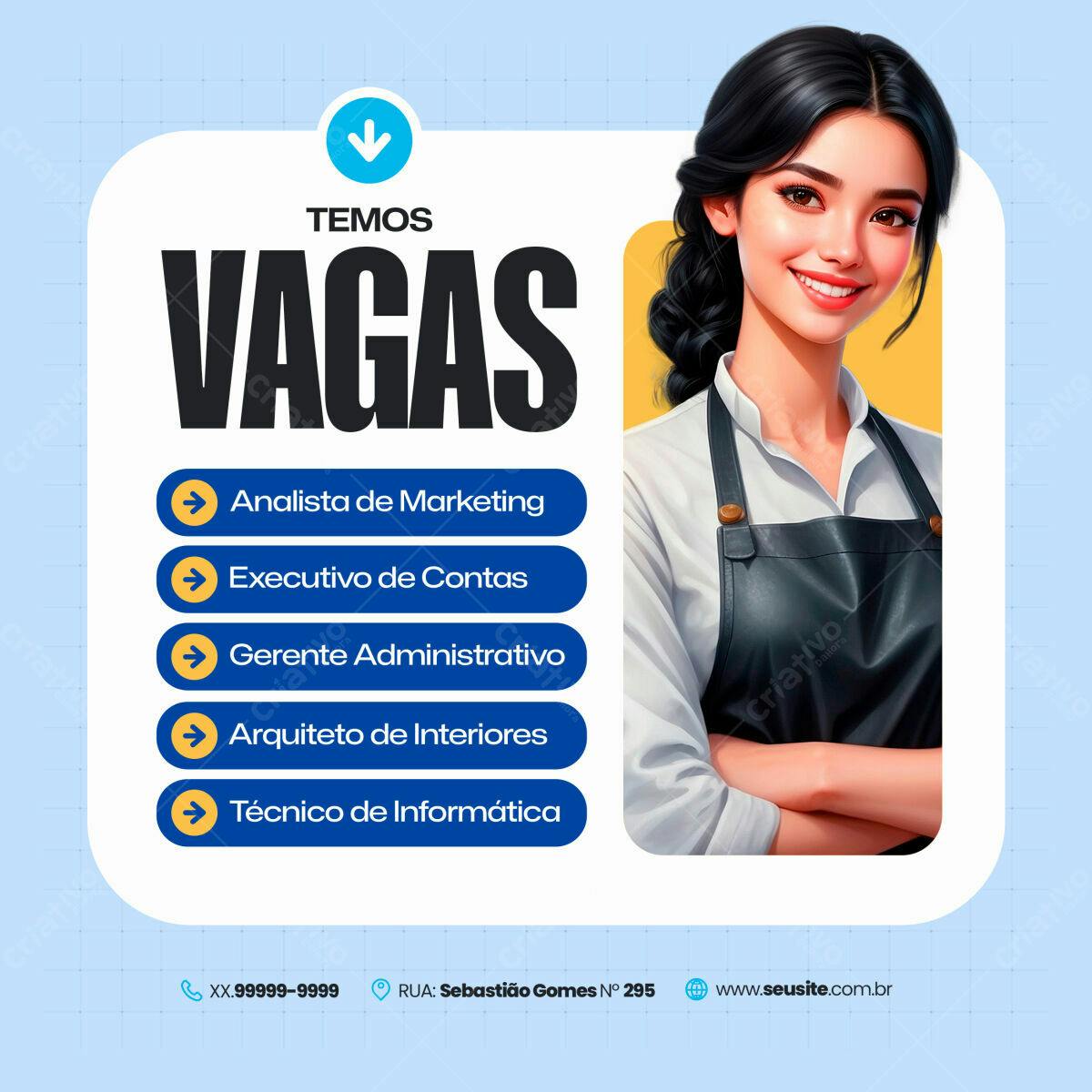 Postagem Vagas de Emprego PSD Editável