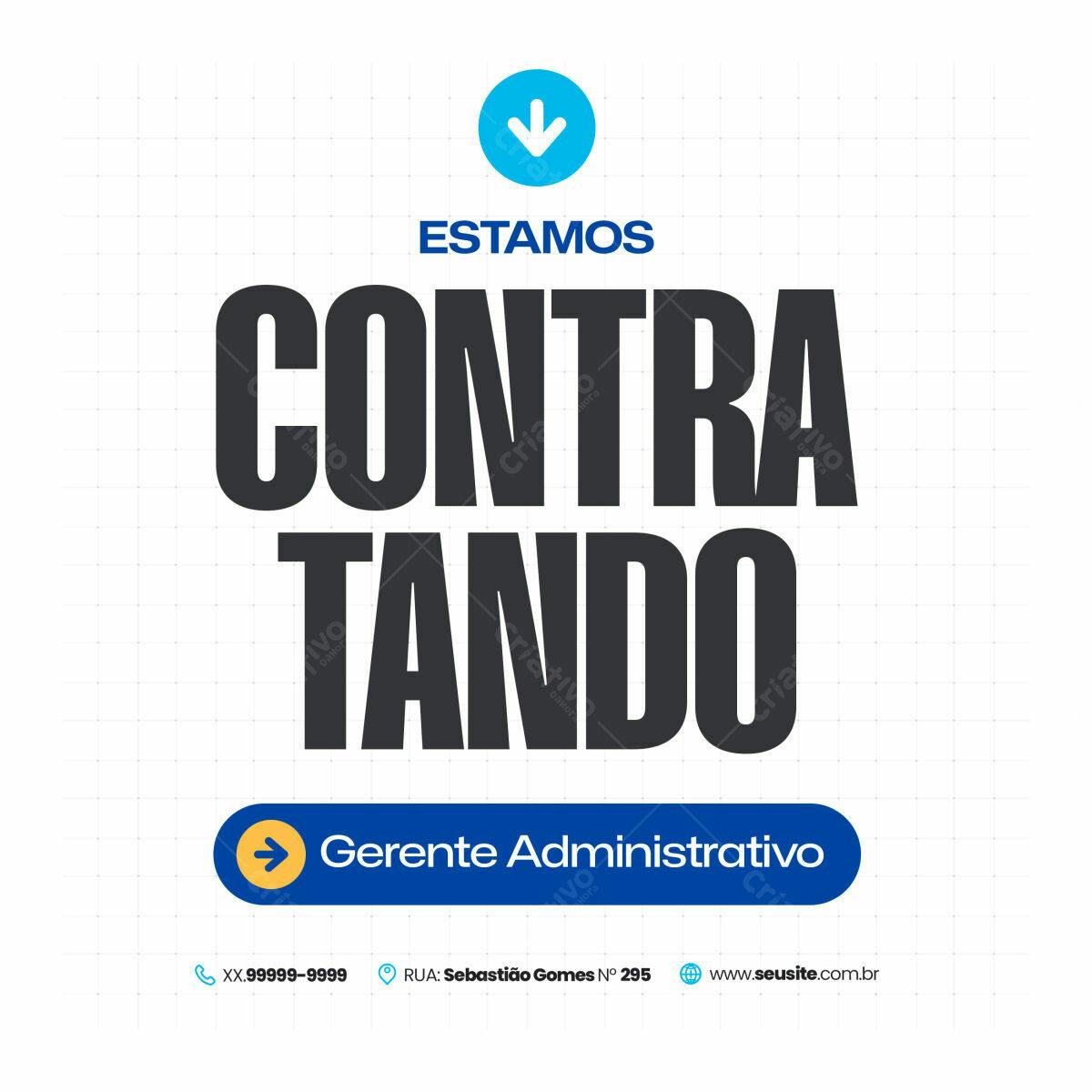 Flyer para Vagas de Gerente Administrativo PSD Editável
