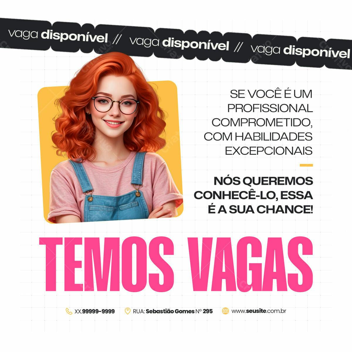 Postagem de Vagas PSD Editável