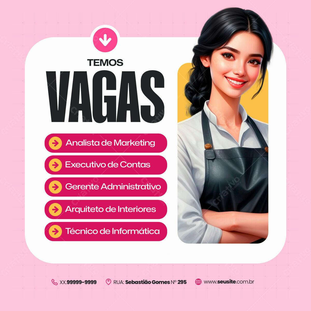 Postagem Vagas de Emprego PSD Editável