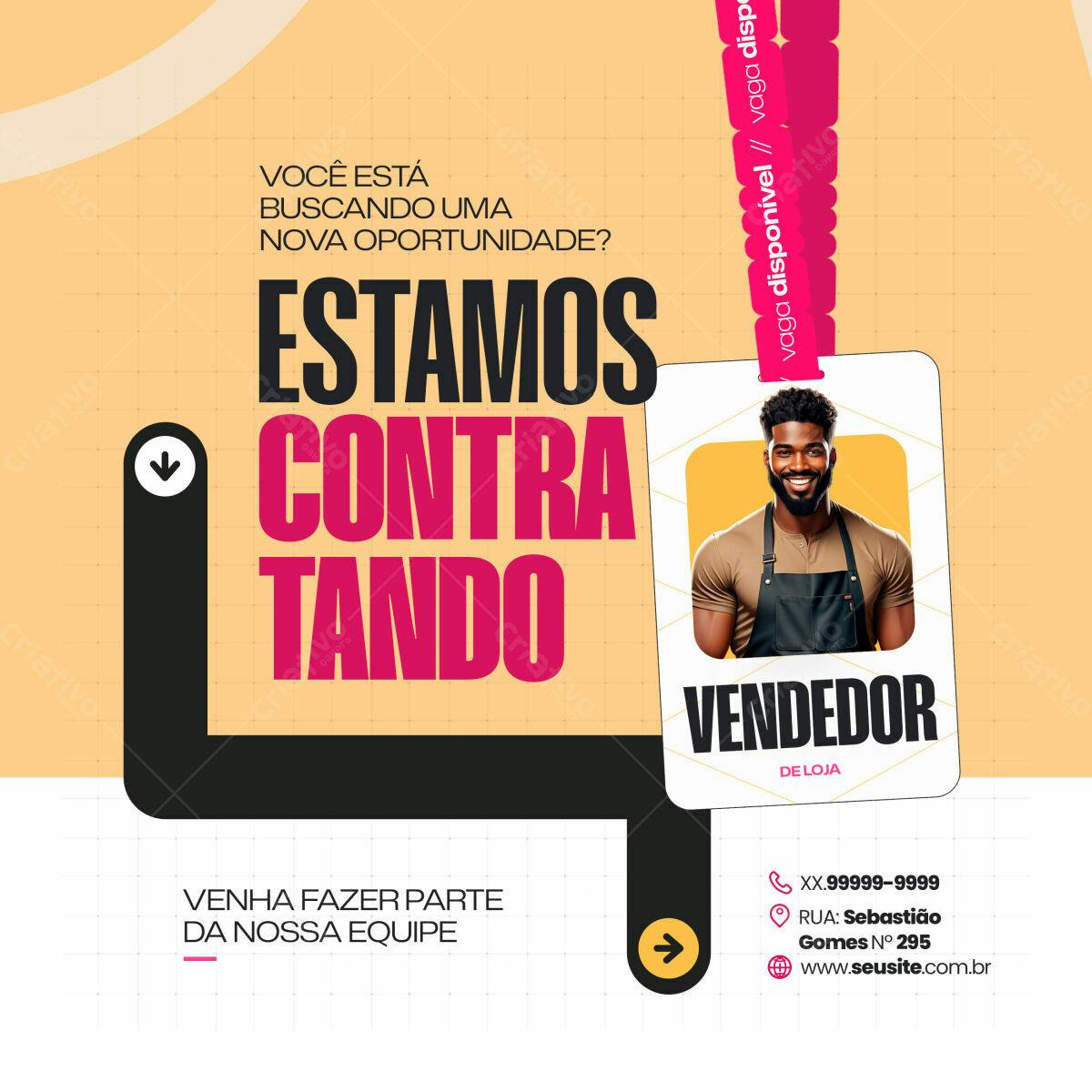 Cartão de Vendas para Contratação PSD Editável