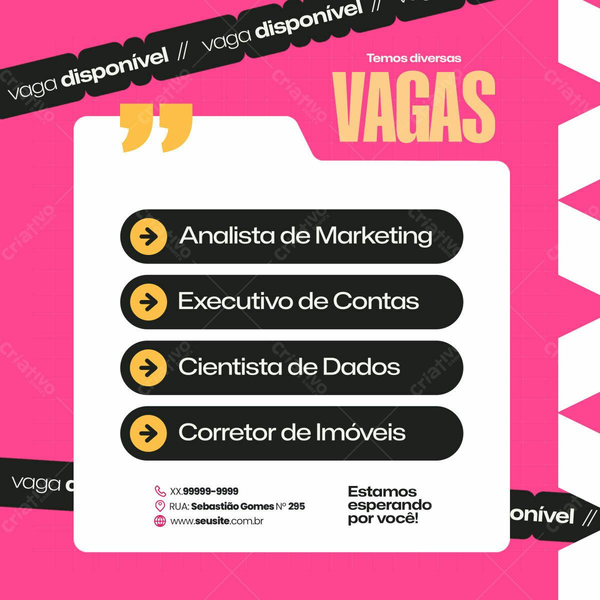 Postagem Vagas Emprego PSD Editável