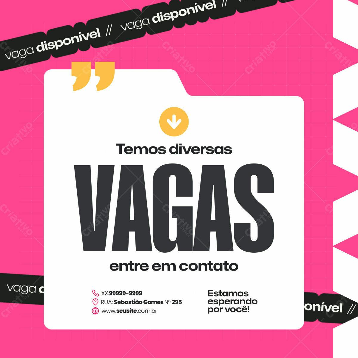 Flyer para Vagas de Emprego PSD Editável
