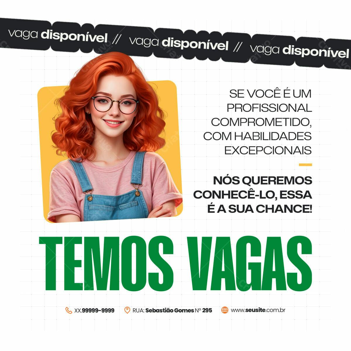 Postagem Vagas Emprego PSD Editável