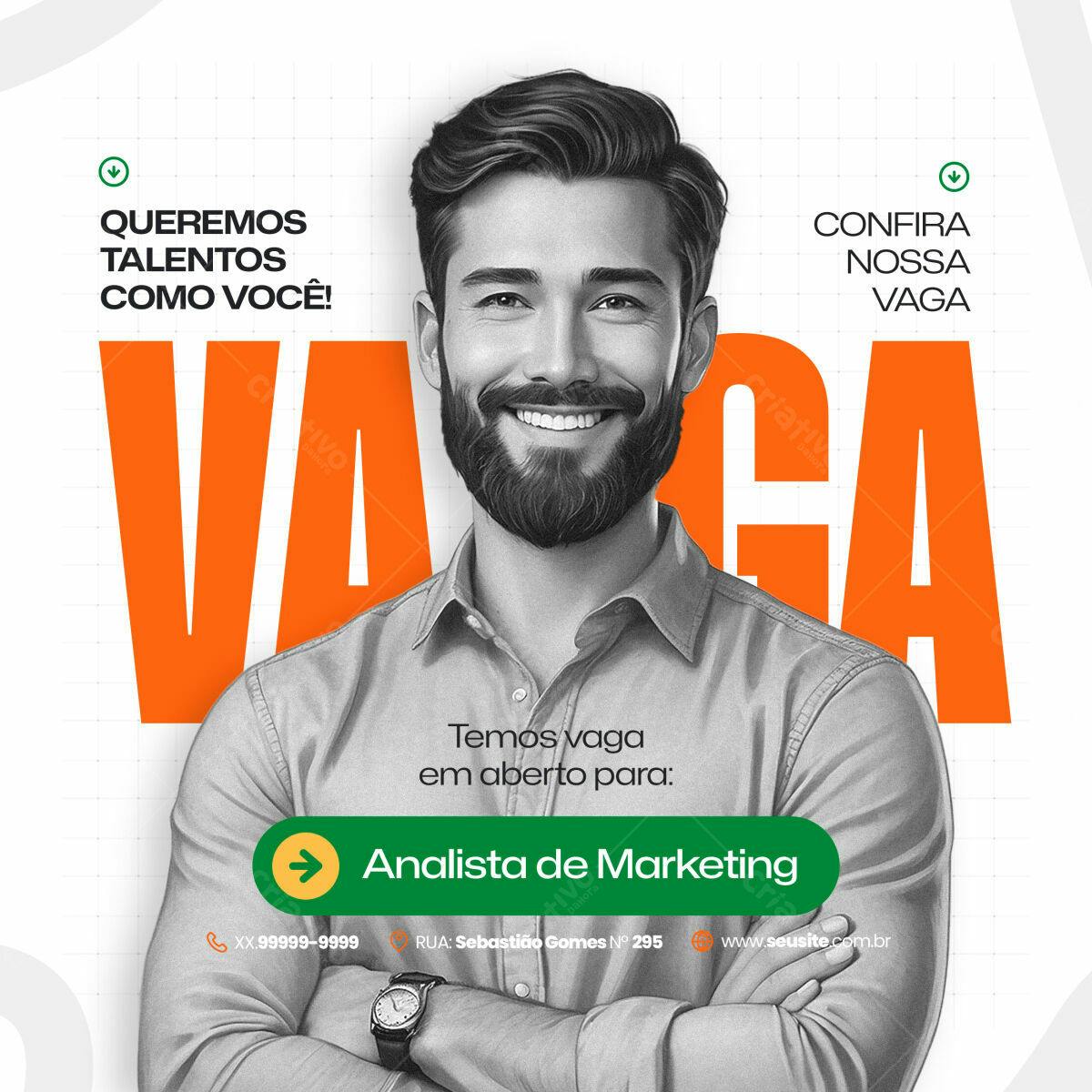 Vaga Analista de Marketing PSD Editável
