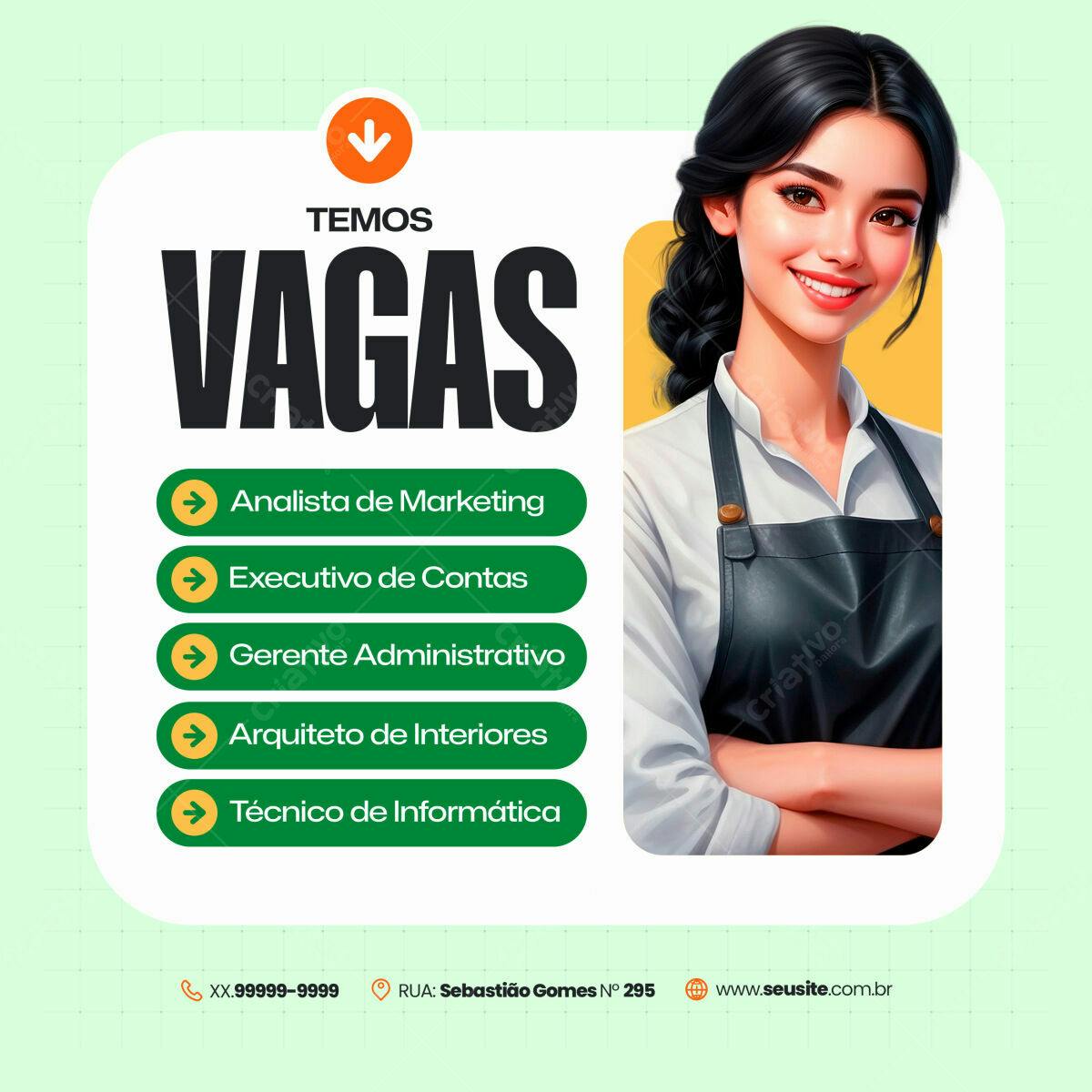 Postagem Vagas de Emprego PSD Editável