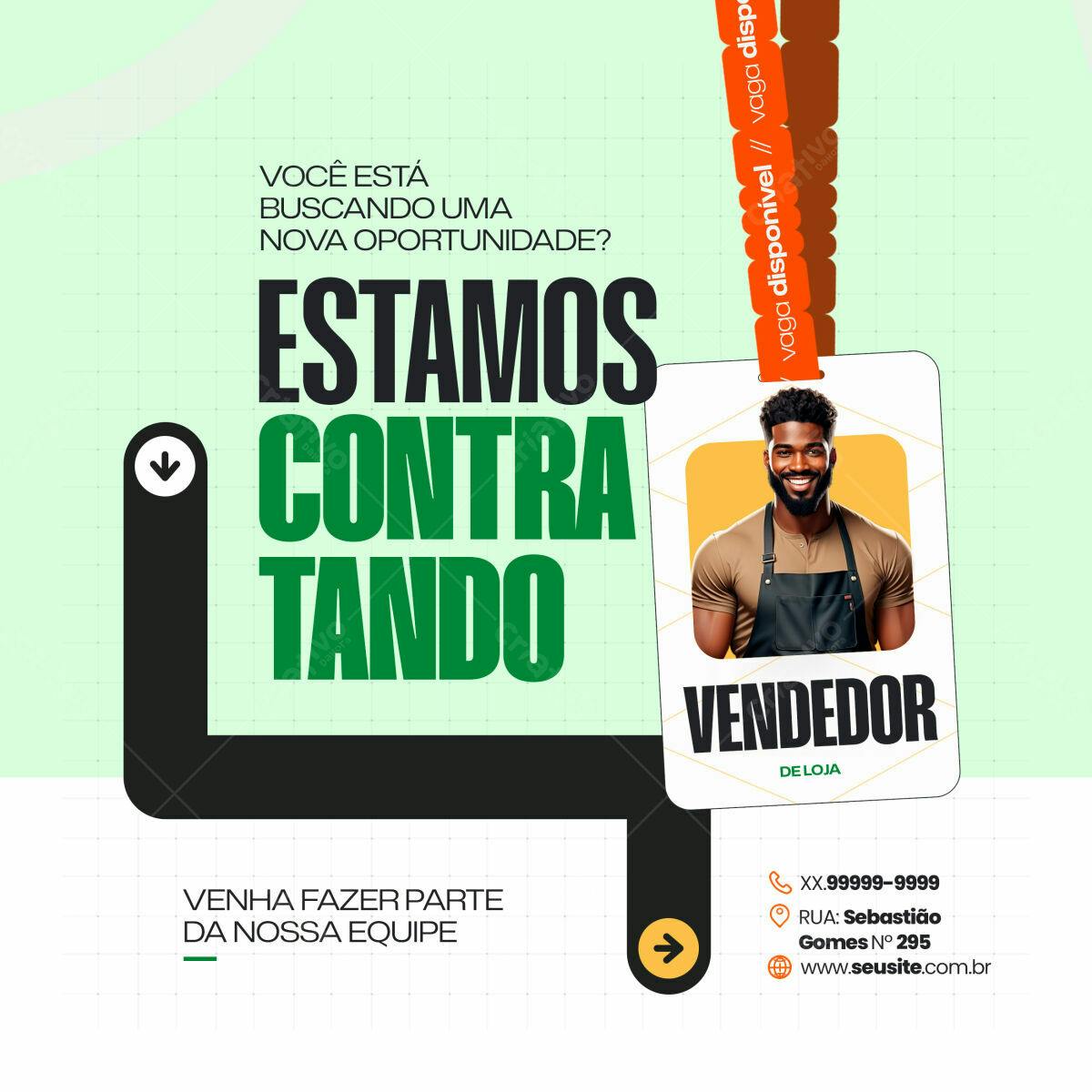 Cartão de Vendas para Contratação PSD Editável
