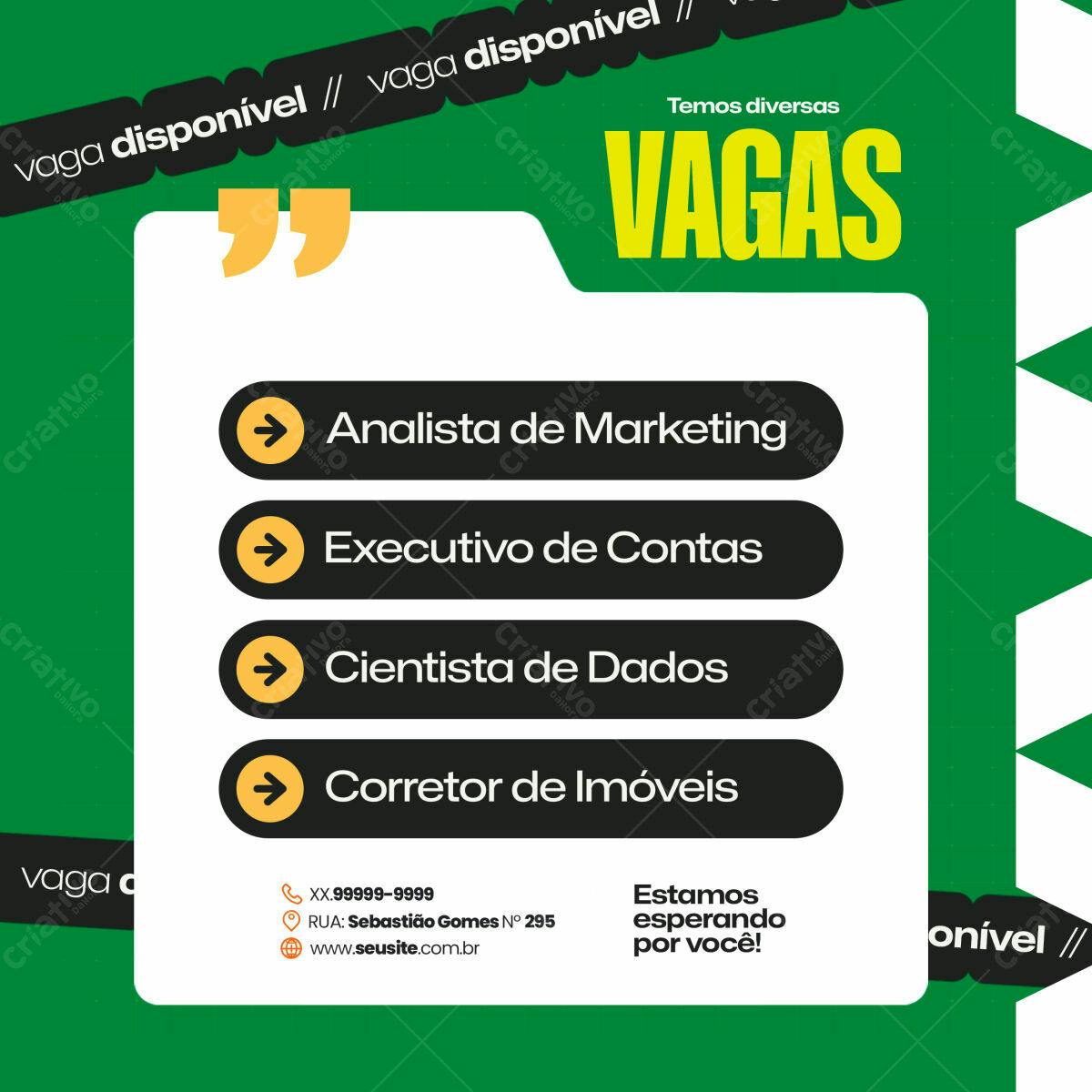 Flyer Vagas de Emprego PSD Editável