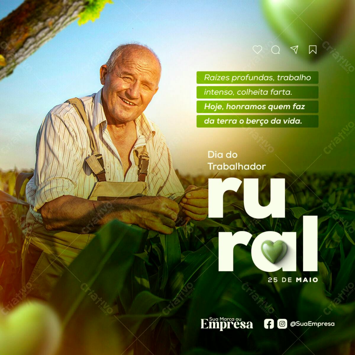 Postagem Dia do Trabalhador Rural PSD Editável
