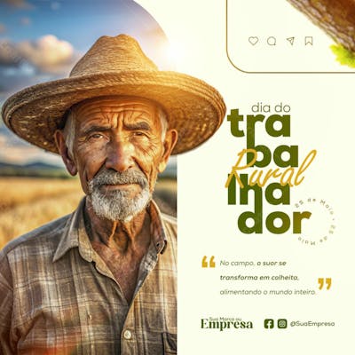 Postagem para Rede Social Dia Do Trabalhador Rural  25 De Maio 