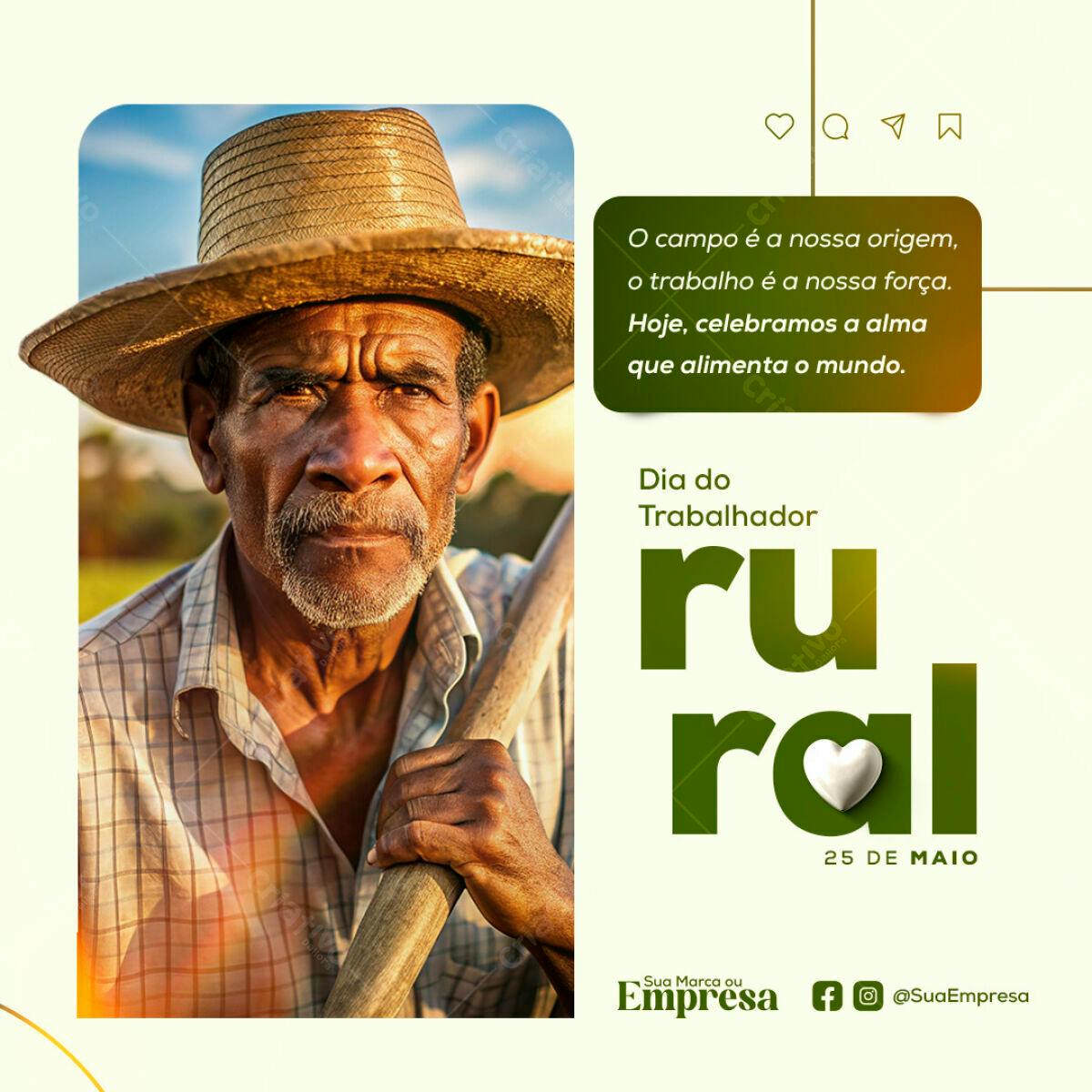 Postagem Dia do Trabalhador Rural PSD Editável