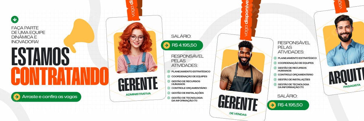 Cartão de Visita Vagas PSD Editável