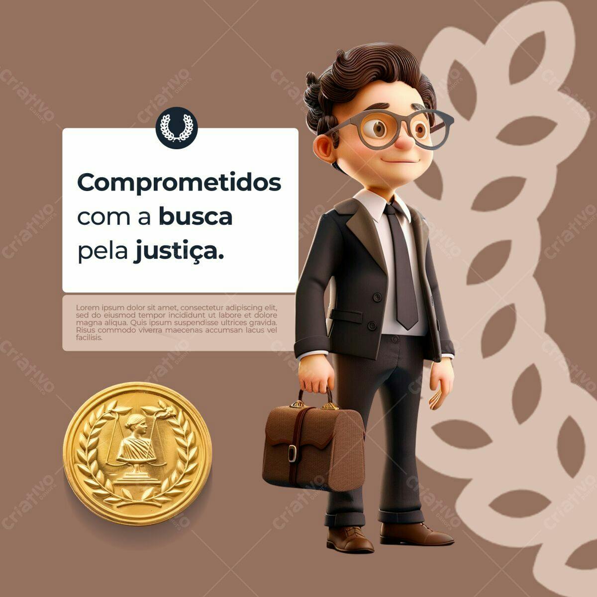 Postagem de Mídias Sociais para Escritório de Advocacia PSD Editável