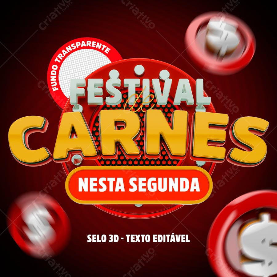 Selo 3D promocional vermelho e dourado