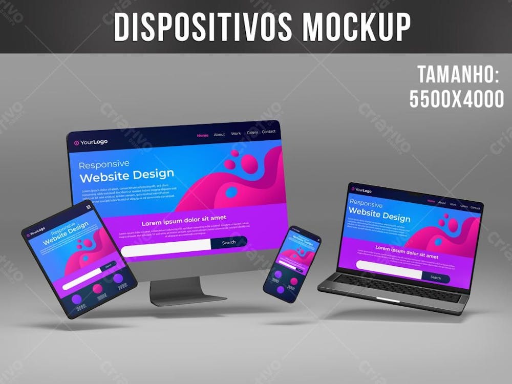 Dispositivos celular computador notebook Voando Mockup 