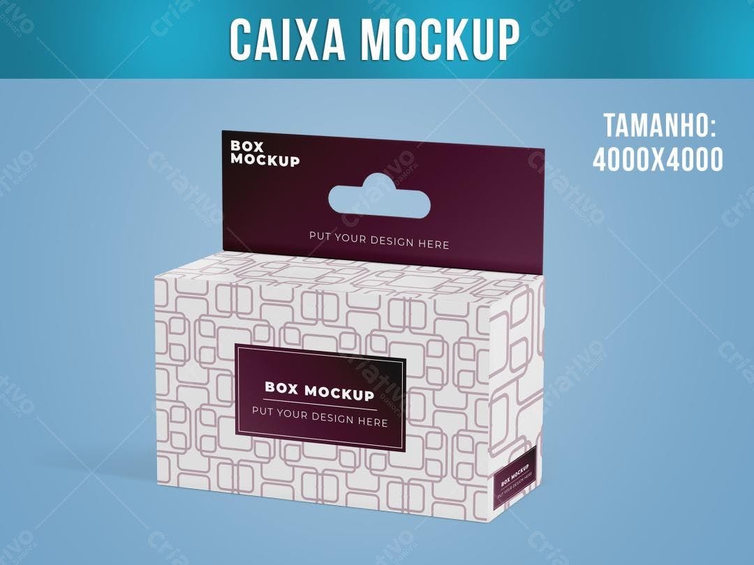 Mockup Caixa de Embalagem com Design Geométrico