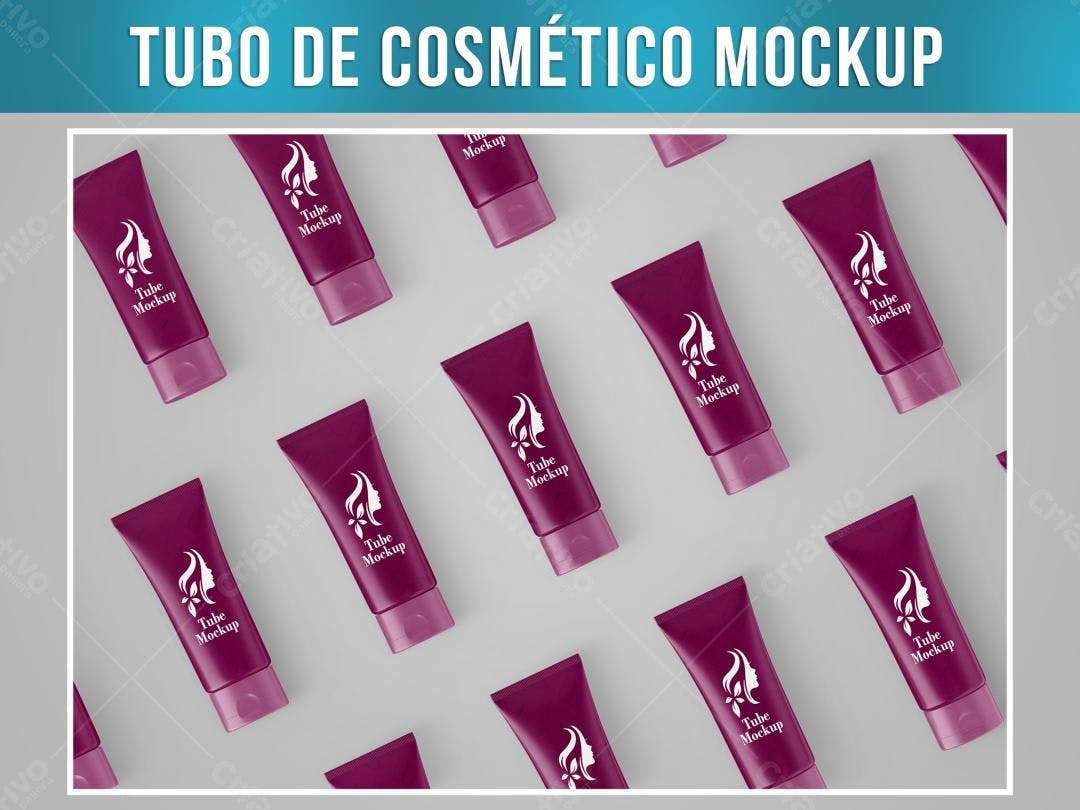 Mockup de Tubo de Cosmético Burgundi: Design Minimalista