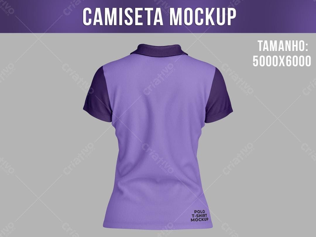 Mockup Camiseta Polo Violeta: Modelo Realista