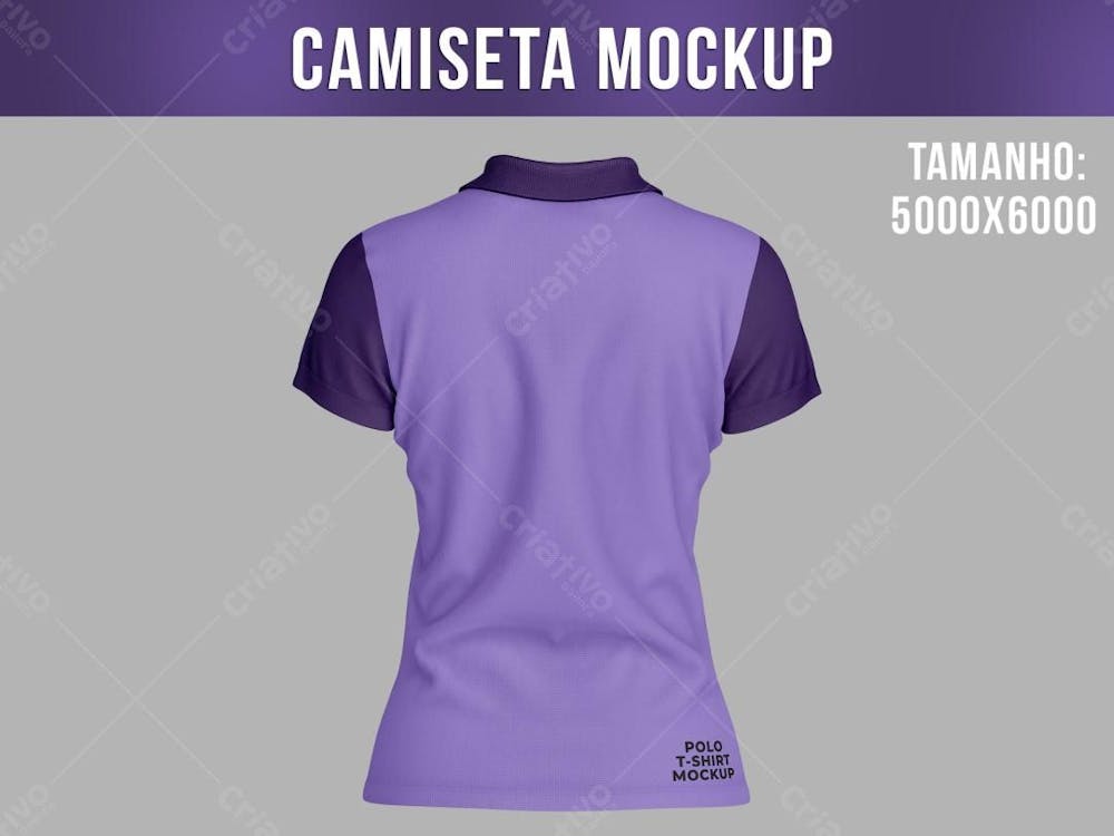 Camiseta Polo Mockup Feminina costas