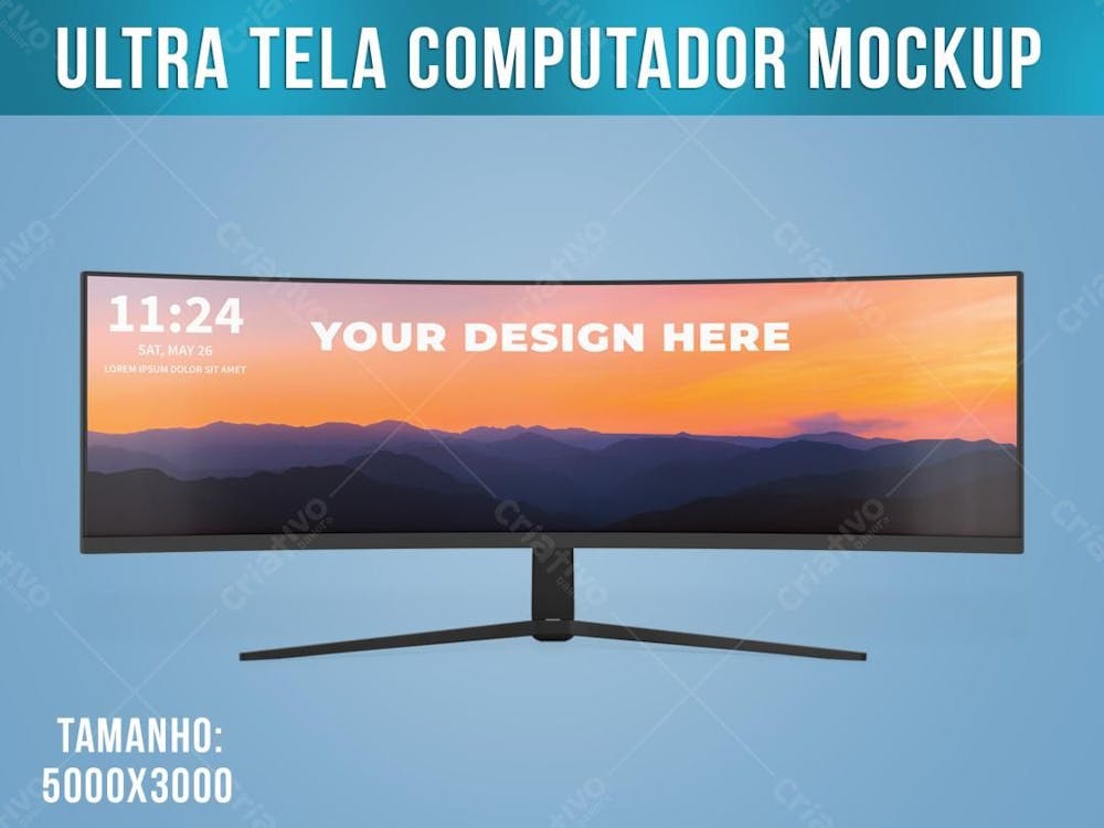 Tela monitor Ultra Larga Mockup 