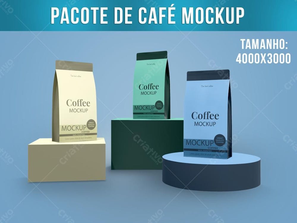 Pacote De Café Mockup Com Pódio