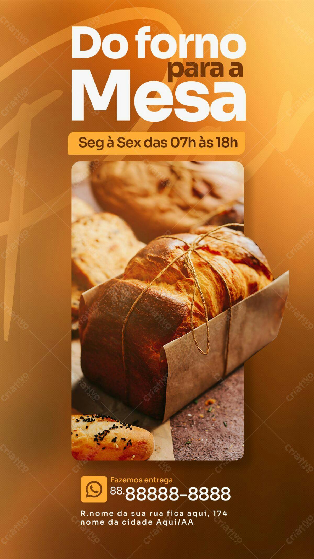 Flyer para Padaria PSD Editável