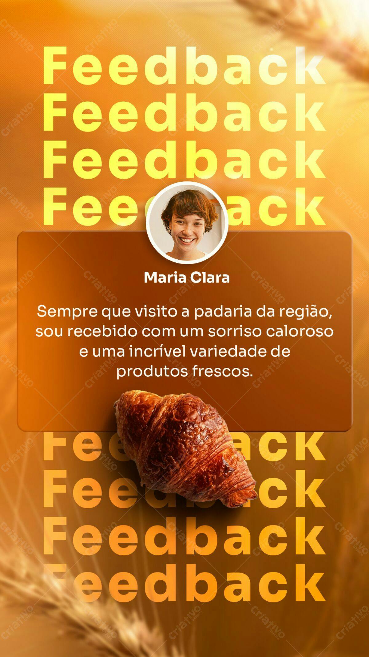 Flyer para Padaria com Feedback PSD Editável