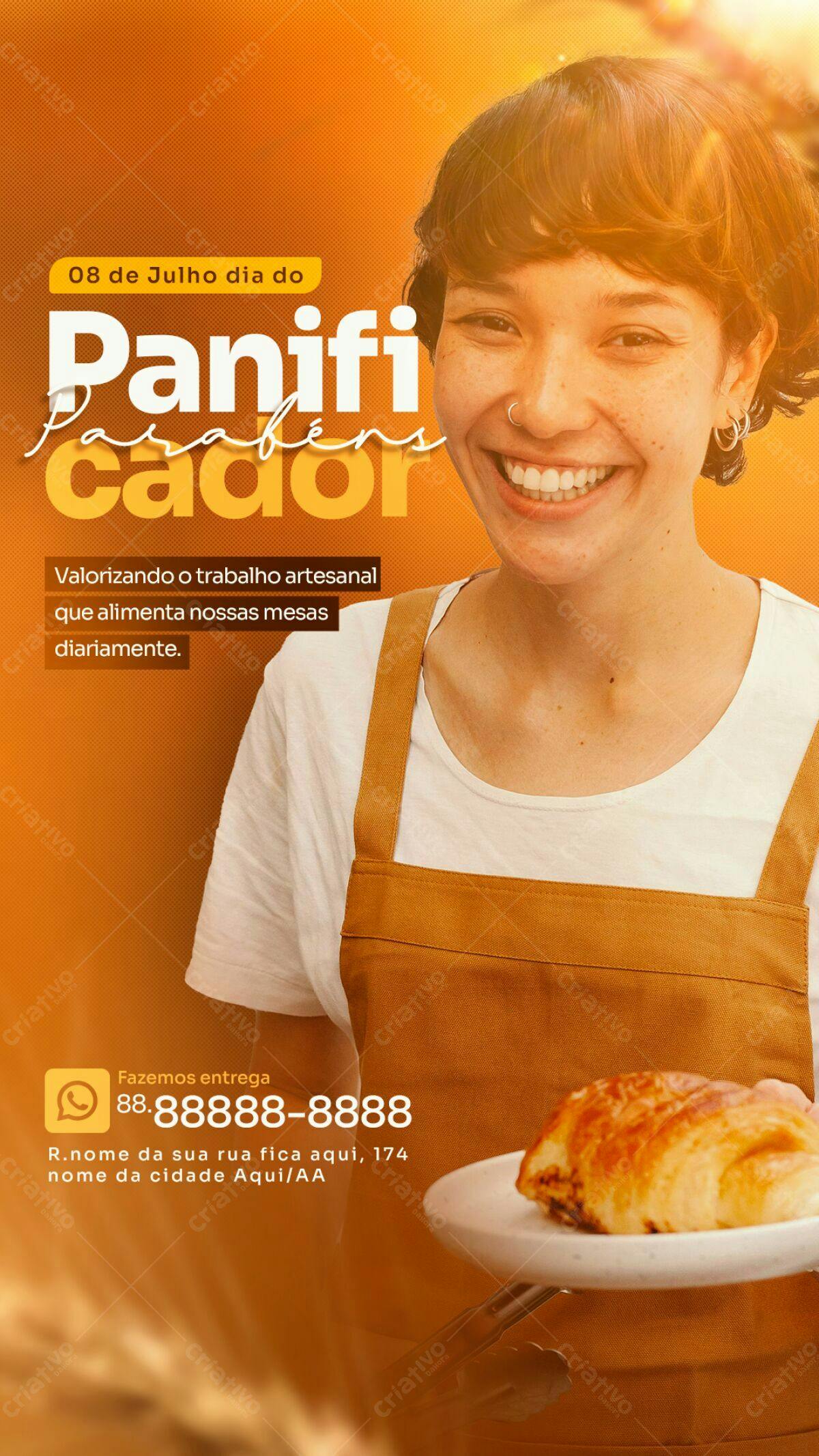 Flyer Dia do Panificador PSD Editável