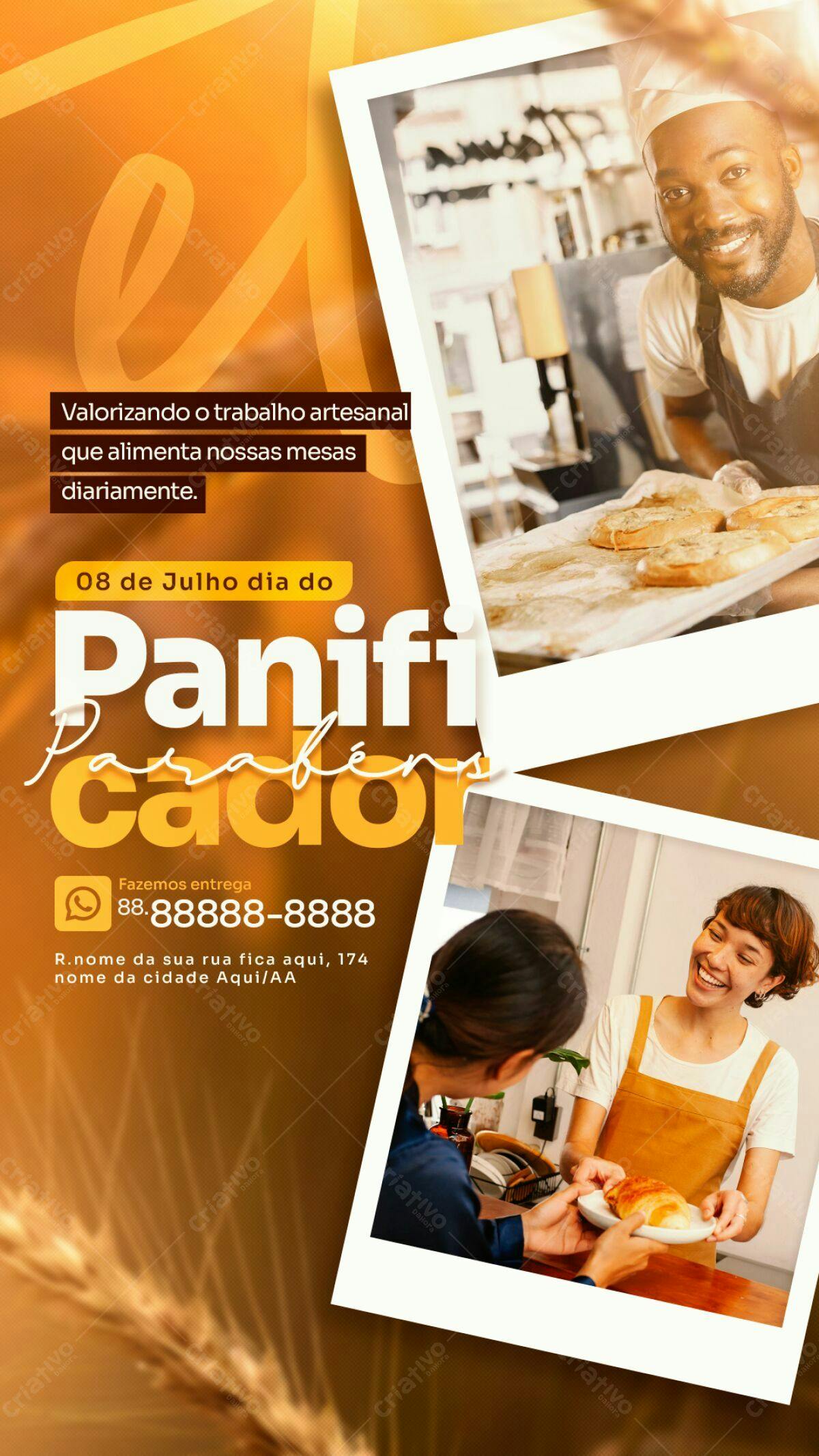 Flyer Dia do Panificador PSD Editável